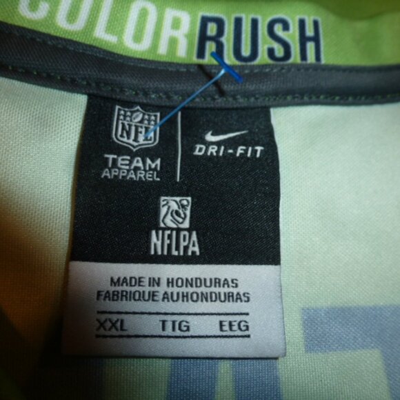 Seattle Seahawks NFL Team Apparel T-Shirt XXL Neon Green /Nike logo - Picture 9 of 13